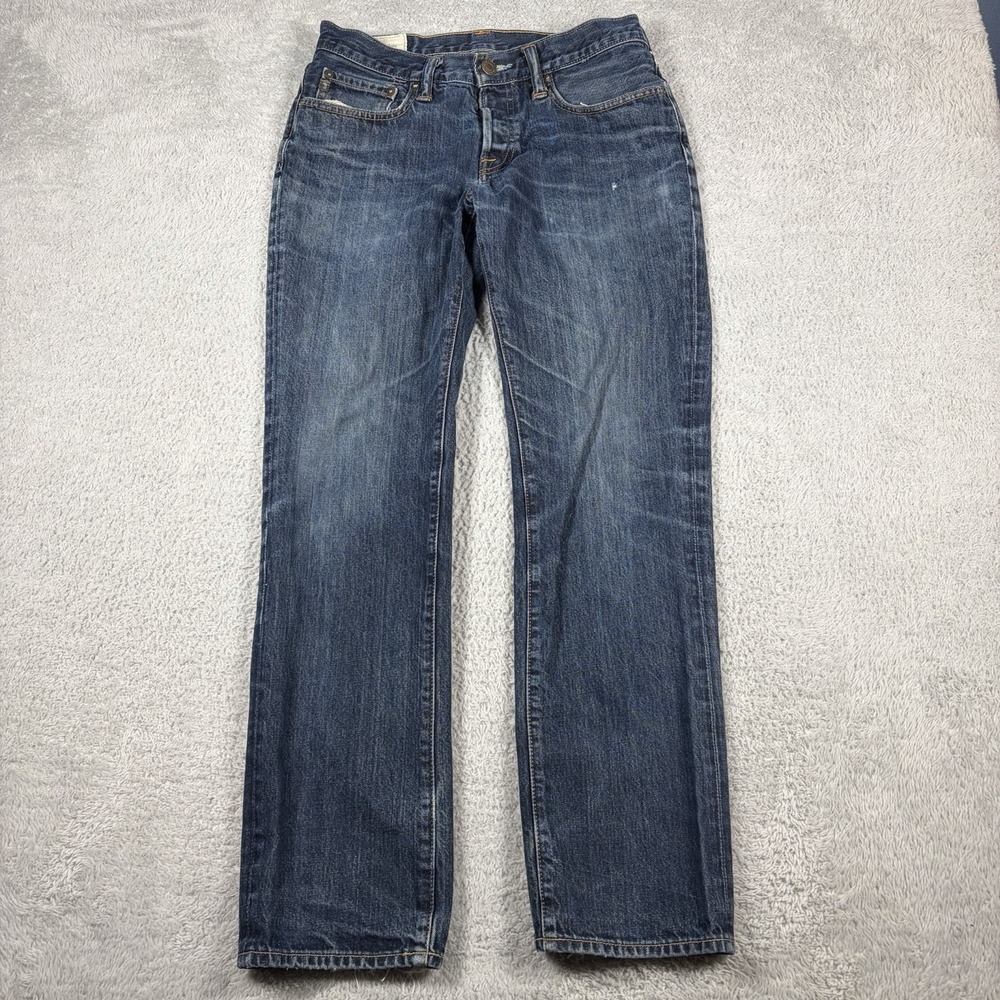 Abercrombie & Fitch Jeans Mens 31x30 (Fits 30x29) Distress Fade Button Fly Slim